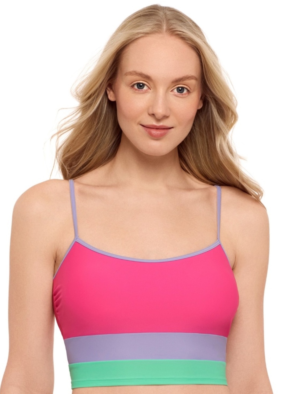 Salt + Cove Juniors' Colorblocked Midkini Top, Pink